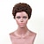 お買い得  人毛キャップレスウイッグ-人間の髪のブレンド かつら アフロキンキー ピクシーカット 機械製 ブラック ミディアムブラウン ダークワイン 日常