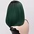 Недорогие Парик из искусственных волос без шапочки-основы-Прямой Minaj Средняя часть Парик Короткие Черный / Темно-зеленый Искусственные волосы 12 дюймовый Жен. Модный дизайн Зеленый