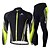 ieftine Seturi de îmbrăcăminte pentru bărbați-Din fericire Bărbați Jersey de ciclism cu colanți Manșon Lung Ciclism montan Ciclism stradal Iarnă Verde Bicicletă Costume Rezistent la Vânt Respirabil Rezistent la Ultraviolete Uscare rapidă Dungi