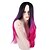 billiga Kostymperuk-syntetisk peruk vågig stil mellandel peruk ombre lång svart/rosa syntetiskt hår 26 tums damfest klassisk syntetisk lila ombre peruk/ja halloween peruk