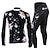 cheap Women&#039;s Clothing Sets-Nuckily Women&#039;s Long Sleeve Cycling Jersey with Tights Summer Black Floral Botanical Bike Clothing Suit Windproof Breathable Anatomic Design Reflective Strips Back Pocket Sports Polyester Lycra Floral