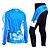 cheap Men&#039;s Clothing Sets-Nuckily Women&#039;s Long Sleeve Cycling Jersey with Tights Mountain Bike MTB Road Bike Cycling Winter Blue Floral Botanical Bike Clothing Suit Lycra Polyester Windproof 3D Pad Breathable Anatomic Design