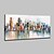 olcso Absztrakt festmények-Hang festett olajfestmény Kézzel festett - Absztrakt Landscape Modern Anélkül, belső keret / Hengerelt vászon