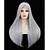 abordables Perruques synthétiques à dentelle-Perruque Lace Front Synthétique Droit Droite Lace Frontale Perruque Long Grise Cheveux Synthétiques Femme Cheveux Colorés Gris Uniwigs