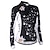 ieftine Seturi de îmbrăcăminte pentru femei-Nuckily Pentru femei Manșon Lung Jerseu Cycling cu Mâneci Alb Negru Floral / Botanic Bicicletă Costume Rezistent la Vânt Respirabil Design Anatomic Dungi reflectorizante Înapoi de buzunar Sport