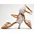 cheap Latin Shoes-Women&#039;s Latin Shoes Satin Ankle Strap Heel Pearl / Sparkling Glitter / Buckle Flared Heel Customizable Dance Shoes Black / Brown / Performance / Leather / EU40