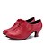 Χαμηλού Κόστους Παπούτσια Χορού-Γυναικεία Μοντέρνα παπούτσια Τακούνια Κουβανικό Τακούνι Φο Δέρμα Μαύρο / Κόκκινο / Ροζ