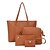 お買い得  バッグセット-女性用 ジッパー PU バッグセット バッグセット 純色 4個の財布セット ブラック / Brown / ワイン