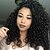 cheap Human Hair Wigs-Remy Human Hair Full Lace Lace Front Wig Asymmetrical Kardashian style Brazilian Hair Afro Curly Black Wig 130% 150% 180% Density with Baby Hair Fashionable Design Women Sexy Lady Natural Women&#039;s 8-14