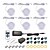cheap LED Cabinet Lights-6 Pack 12W Black Cord silvery Aluminum Kitchen Under Cabinet Lighting for Counter Closet Furniture LED Lighting with Dimmable RF Remote Control EU/US 12V2A Power