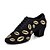 זול נעלי ריקודים ונעלי ריקוד מודרניות-בגדי ריקוד נשים נעליים מודרניות עקבים עקב עבה קנבס שחור וזהב / שחור אדום / הצגה / EU39