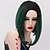 Недорогие Парик из искусственных волос без шапочки-основы-Прямой Minaj Средняя часть Парик Короткие Черный / Темно-зеленый Искусственные волосы 12 дюймовый Жен. Модный дизайн Зеленый