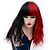 abordables Pelucas para disfraz-peluca gótica disfraz de cosplay peluca peluca sintética peluca rizada parte media peluca larga negro / rojo pelo sintético 18 pulgadas diseño de moda para mujer cosplay rojo negro