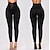 cheap Yoga Leggings &amp; Tights-Women&#039;s High Waist Yoga Pants Drawstring Lace up Tights Leggings Bottoms Tummy Control 4 Way Stretch Solid Color Black Spandex Zumba Fitness Dance Winter Sports Activewear Stretchy Slim
