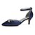 abordables Chaussures de mariée-Femme Escarpins Chaussures D&#039;Orsay Talon &amp; Pointe Chaussures de mariée Boucle Talon de chaton Bout pointu Satin Lanière de cheville Noir Blanche Ivoire