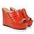 voordelige Damensandalen-Women&#039;s Sandals Comfort Shoes Wedge Heel PU(Polyurethane) Spring Black / White / Orange