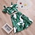 cheap Sets-Kids Girls&#039; Clothing Set Sleeveless Green Tropical Leaf Print Print Party Holiday Active Basic Short