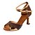 cheap Latin Shoes-Women&#039;s Latin Shoes Patent Leather / Synthetics Ankle Strap Sandal Buckle Flared Heel Dance Shoes Black / Brown / Gold / Performance / Practice