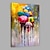 رخيصةأون لوحات الأشخاص-40 * 60 سم / 60 * 90 سم لوحة زيتية مصنوعة يدويًا من القماش لتزيين الحائط على الحشد مع مظلات ملونة للديكور المنزلي بإطار ممتد لوحة معلقة