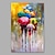 رخيصةأون لوحات الأشخاص-40 * 60 سم / 60 * 90 سم لوحة زيتية مصنوعة يدويًا من القماش لتزيين الحائط على الحشد مع مظلات ملونة للديكور المنزلي بإطار ممتد لوحة معلقة