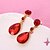 ieftine Cercei-Pentru femei Roșu Cristal Cercei Picătură Solitaire Modă Ștras cercei Bijuterii Rosu Pentru Petrecere Zilnic 1set