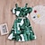 cheap Sets-Kids Girls&#039; Clothing Set Sleeveless Green Tropical Leaf Print Print Party Holiday Active Basic Short