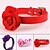 cheap Dog Collars, Harnesses &amp; Leashes-Dog Collar Portable Retractable For Dog / Cat Casual / Daily Solid Colored Flower / Floral PU Leather / Polyurethane Leather Purple Red Pink