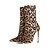 cheap Women&#039;s Boots-Women&#039;s Boots Fashion Boots Stiletto Heel Pointed Toe Animal Print Elastic Fabric Mid-Calf Boots Vintage Spring / Fall &amp; Winter Leopard / Wedding / Party &amp; Evening