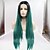 cheap Synthetic Lace Wigs-Synthetic Lace Front Wig Straight Middle Part Lace Front Wig Long Black / Green Synthetic Hair 26 inch Women&#039;s Women Black Green Sylvia