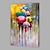 abordables Pinturas de personas-40 * 60 cm / 60 * 90 cm pintura al óleo hecha a mano lienzo arte de la pared decoración la multitud con sombrillas de colores para la decoración del hogar marco estirado pintura colgante