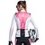 abordables Vêtements de cyclisme pour femmes-SANTIC Femme Manches Longues Maillot Velo Cyclisme Veste Polaire L&#039;hiver Cyclisme Veste Maillot Tee Shirt VTT Vélo tout terrain Vélo Route Blanc + Rose. Polyester Chaud Résistant aux ultraviolets