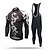 baratos Conjuntos de Roupa de Homem-XINTOWN Homens Manga Longa Camisa com Calça Bretelle Preto Moto Calças Camisa / Roupas Para Esporte Tights Bib Respirável Tapete 3D Tiras Refletoras Bolso Traseiro Redutor de Suor Inverno Esportes