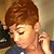 cheap Human Hair Capless Wigs-Human Hair Blend Wig Short Natural Wave Pixie Cut Short Hairstyles 2020 With Bangs Berry Natural Wave Short Side Part African American Wig Machine Made Women&#039;s 1# Strawberry Blonde / Bleach Blonde