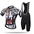 abordables Ensembles de vêtements pour hommes-XINTOWN Men&#039;s Short Sleeve Cycling Jersey with Bib Shorts Summer Elastane Yellow Leopard Bike Jersey Bib Tights Clothing Suit 3D Pad Quick Dry Breathable Reflective Strips Back Pocket Sports Patterned