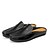 abordables Mules Homme-Homme Sabots et mules Mocassins Quotidien Cuir Nappa Blanche Noir Marron Automne