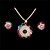 cheap Jewelry Sets-Women&#039;s Multicolor Cubic Zirconia Stud Earrings Pendant Necklace Spiga Flower Ladies Stylish Sweet Rhinestone Earrings Jewelry Rainbow For Gift Date 1 set