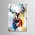 Χαμηλού Κόστους Πίνακες με Ζώα-χριστουγεννιάτικη χειροποίητη ελαιογραφία καμβάς διακόσμηση τοίχου μοτίβο άλκες σειρά ζώων πολύχρωμα ελάφια για διακόσμηση σπιτιού τεντωμένο πλαίσιο κρεμαστή ζωγραφική
