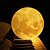 cheap Décor &amp; Night Lights-Moon Lamp LED Night Light 3D Globe Brightness Batteries Powered Home Decorative for Baby Kid New Year Christmas Gift Wooden Stand 10cm x 10cm