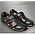 preiswerte Herrensandalen-Herren Sandalen Komfort Schuhe Fischer Sandalen Komfort-Sandalen Alltag Kleid Outdoor Upstream-Schuhe Nappaleder Schwarz Kaffee Herbst Sommer