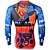 cheap Women&#039;s Cycling Clothing-ILPALADINO Men&#039;s Long Sleeve Cycling Jersey Winter Fleece Elastane Blue Bike Jersey Top Mountain Bike MTB Road Bike Cycling Thermal Warm Fleece Lining Ultraviolet Resistant Sports Clothing Apparel