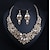 cheap Jewelry Sets-1 set Drop Earrings Bib necklace For Women&#039;s AAA Cubic Zirconia Multicolor Party Wedding Rhinestone Alloy Vintage Style Flower Rainbow
