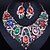 cheap Wedding &amp; Party Jewelry-Women&#039;s White Gemstone Hoop Earrings Necklace Classic Heart European Earrings Jewelry Purple / Green / Red For Holiday Festival 1 set