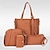 billige Veskesett-Women&#039;s Bags PU Leather Bag Set 4 Pieces Purse Set Tassel Shopping Date Bag Sets Oversize Bag Black Red Blushing Pink Brown