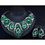 cheap Wedding &amp; Party Jewelry-Women&#039;s White Gemstone Hoop Earrings Necklace Classic Heart European Earrings Jewelry Purple / Green / Red For Holiday Festival 1 set