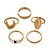 זול Fashion Ring-טבעות לפרקי האצבעות רטרו זהב כסף שרף סגסוגת MOON נשים וינטאג&#039; פאנק 5pcs / בגדי ריקוד נשים / טבעת הגדר
