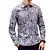 abordables Camisas estampadas para hombre-Hombre Camisa Tribal Talla Grande Cuello Inglés Diario Estampado Manga Larga Delgado Tops Vintage Azul Marino Beige / Otoño / Primavera