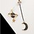 cheap Earrings-Women&#039;s Black Cubic Zirconia Mismatch Earrings Hanging Earrings Classic Star Magic Ladies Fashion Earrings Jewelry Golden / Champagne For Party / Evening Daily 1 Pair