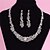 cheap Jewelry Sets-Women&#039;s White Crystal Necklace Earrings Set Classic Gypsophila Luxury Earrings Jewelry Silver For Wedding Party 1 set