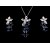 cheap Jewelry Sets-Women&#039;s Multicolor Cubic Zirconia Drop Earrings Pendant Necklace Trace Flower Pear Ladies Romantic Sweet Elegant Rhinestone Earrings Jewelry Green / Blue / Pink For Party Date 1 set