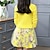 cheap Casual Dresses-Kids Little Girls&#039; Dress Floral Patchwork Daily Going out Mesh Bow Print Yellow Blushing Pink Above Knee Long Sleeve Streetwear Sweet Dresses Fall Winter